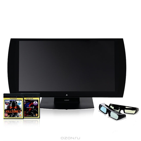 PS3: Монитор 3D FullHD 24" + 2 х 3D очки + HDMI кабель + игра "Gran Turismo 5" + игра "Killzone 3"